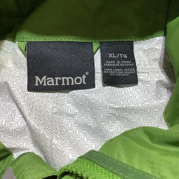 Marmot Men’s Precip Green Jacket Hooded Windbreaker Size XL Style #H41200 - Picture 5 of 14